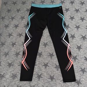 Black Leggings With A Colorful Design